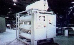 Equipo precalentador de fluidos industrial instalado en planta